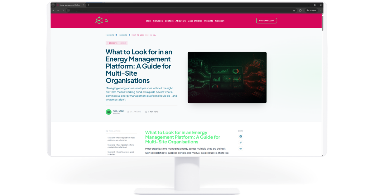 Energy consultancy website - platform section