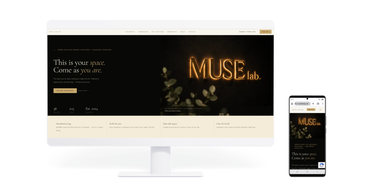 Muse Lab Spa website homepage