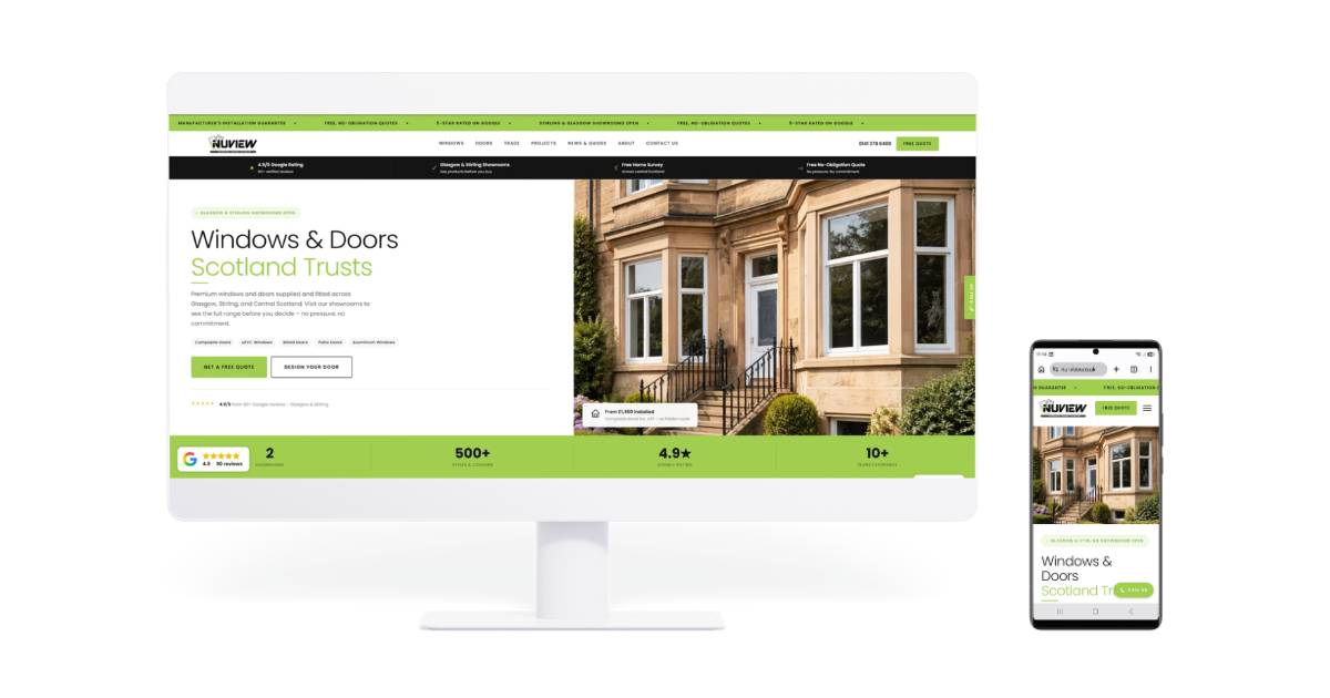NuView website homepage